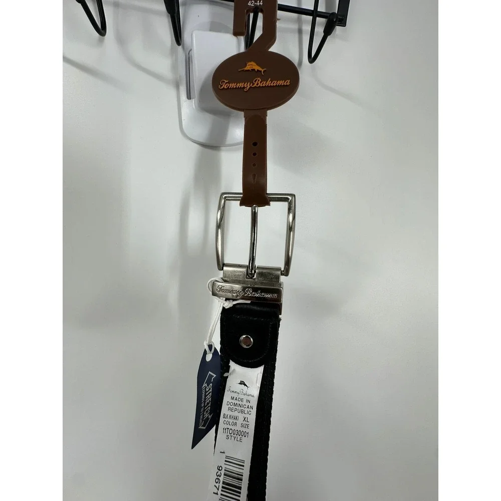 NWT Tommy‎ Bahama Men's XL42-44 Reversible Stretch Cord Belt Black Khaki